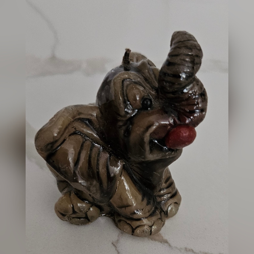 Charming Brown Elephant Candle Figurine